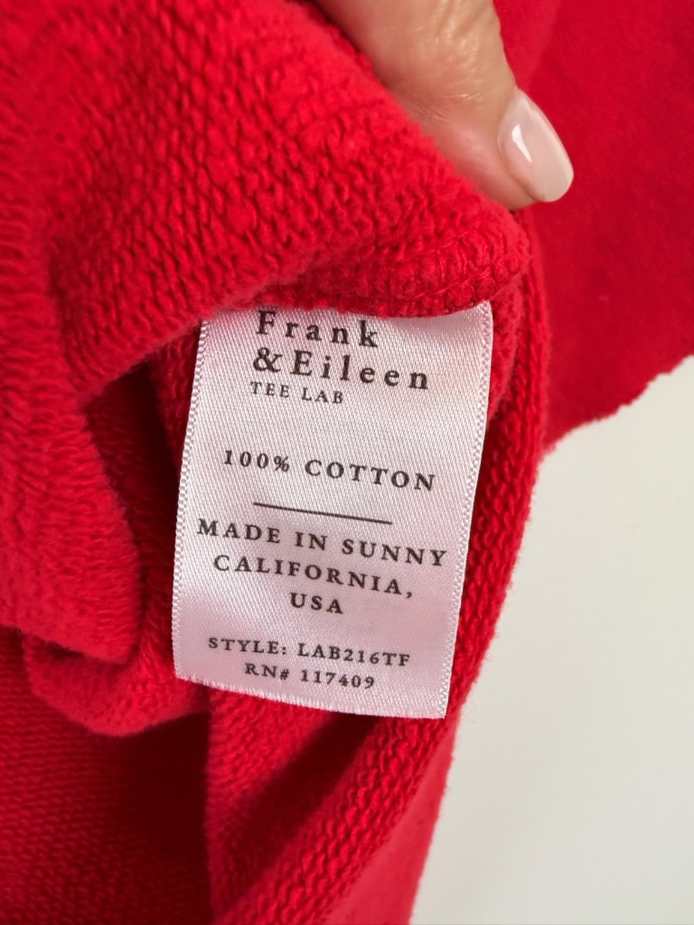 FRANK & EILEEN Red Triple Fleece Olive Capelet.Sweatshirt O/S Rare Color $238 - Picture 3 of 8